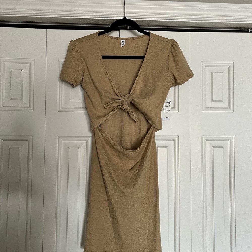 BP Cream Tie-Front Dress